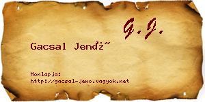 Gacsal Jenő névjegykártya