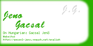 jeno gacsal business card
